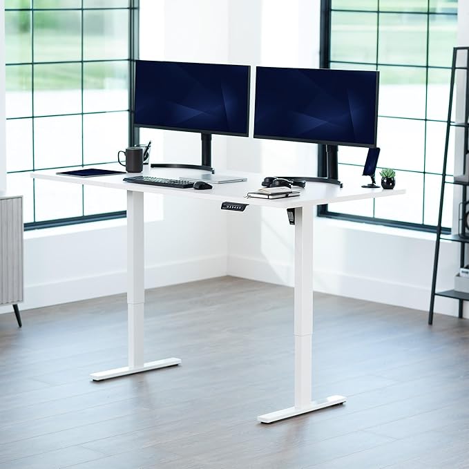 VIVO Electric 71 x 36 in Standing Desk, Memory Height Adjustment, 1B Series, White Top White Frame, DESK-KIT-1W7W-36
