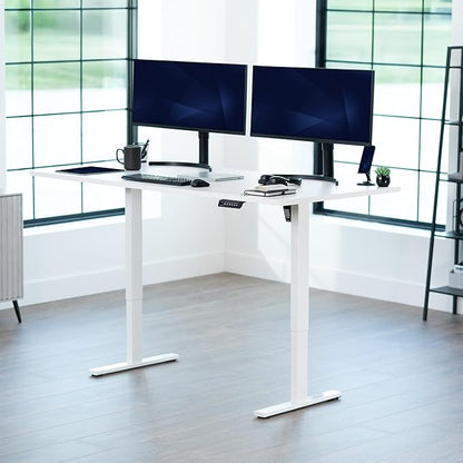 VIVO Electric 71 x 36 in Standing Desk, Memory Height Adjustment, 1B Series, White Top White Frame, DESK-KIT-1W7W-36