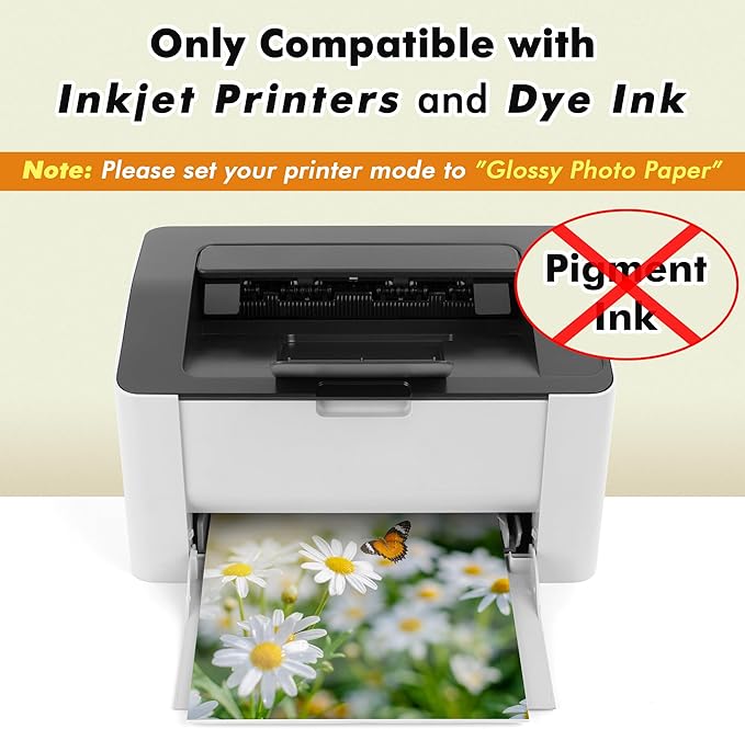Glossy Inkjet Printer Paper Legal Size 8.5X14 Inch 30LB for Inkjet Printers Dye Ink for Brochure Flyer 40sheets 115GSM