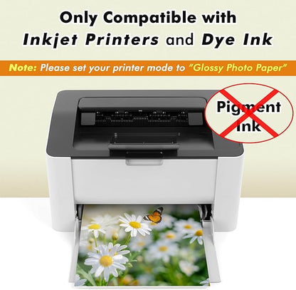 Glossy Inkjet Printer Paper Legal Size 8.5X14 Inch 30LB for Inkjet Printers Dye Ink for Brochure Flyer 40sheets 115GSM
