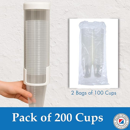 Henry Schein Disposable Cups, 5 oz, Clear (200 Count) – Dental Rinse Cups, Double-Coated for Durability, Latex-Free, Embossed Grip, Ideal for Medical, Office, and Event Use