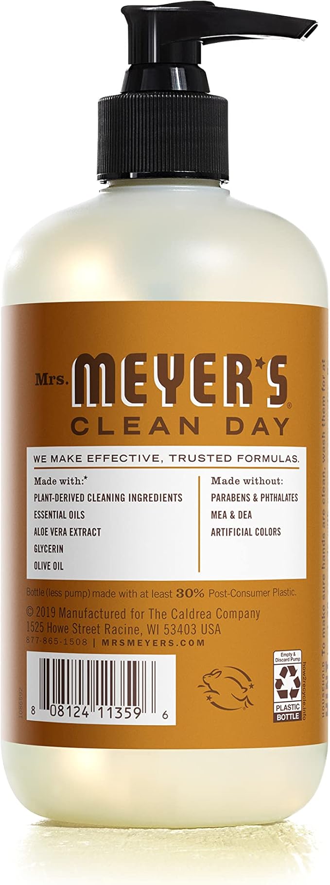 MRS. MEYER'S CLEAN DAY Hand Soap, Made with Essential Oils, Biodegradable Formula, Acorn Spice, 12.5 fl. oz