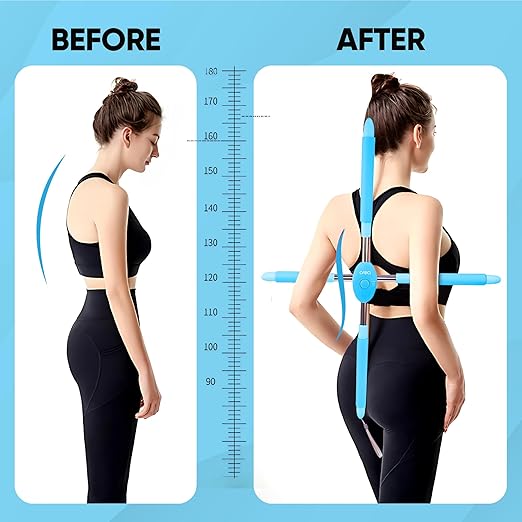 Back Stretcher for Lower Pain Relief – Neck Posture Corrector and Spine Alignment Stick – Yoga Stick for Lower Back and Shoulder Pain – Smart Posture Corrector for Women and Men