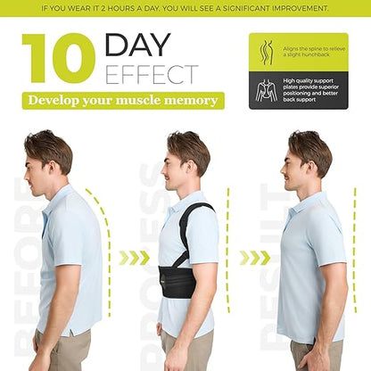 Posture Corrector for Women and Men, Adjustable Upper Back Brace for Posture Hunchback Support and Providing Pain Relief from Neck, Shoulder, and Upper Back (1, Large/XL)