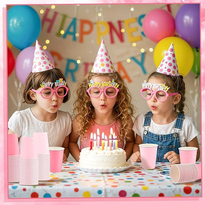 100 Pack Pink Paper Cups 9oz Gradient Pink Party Cups Disposable Paper Cups, Drinking Cups for Wedding Birthday Baby Shower Party Supplies