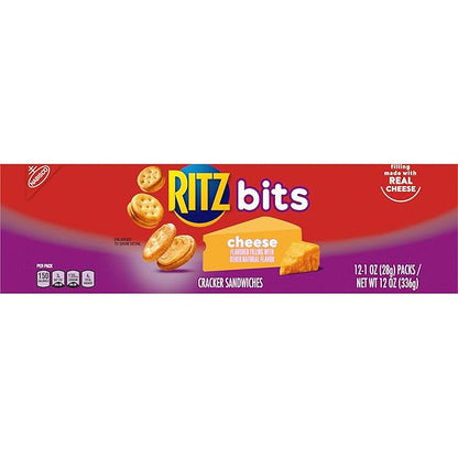 RITZ Bits Cheese Sandwich Crackers, Bulk Lunch Snacks, 48 Snack Packs (4 Boxes)