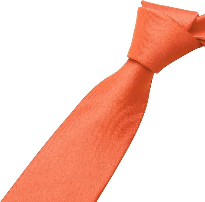 KOOELLE Men's Ties Solid Pure Color Plain Neckties Formal Black Ties For Men
