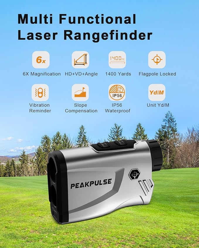 Golf Rangefinder 650/1200/1700 Yards Range Finder Golfing 6X Magnification 0.5 Yard Accuracy Flag Pin Lock Vibration Fast Focus High Clarity Display Easy to Use