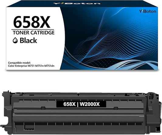 658X Black Toner Cartridge Replacement for W2000X Toner Cartridge Compatible for Color Leserjet Enterprise M751 M751n M751dn Series(with New Chip)
