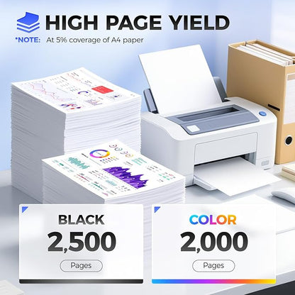 C540H1KG C540H1CG C540H1MG C540H1YG Toner Cartridges Set 4-Pack Compatible with Lexmark C540dw C540n C543dn C544n C544dw C544dn C546dtn X543dn X544dn/X544n X544dw X546dtn X548de X548dte Printer Ink