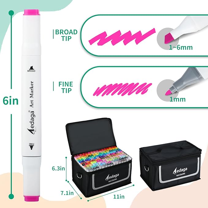160 Colors Alcohol Markers with Free App, Dual Tip Art Markers with Kickstand Case for Artists Adults. Alcohol Based Marker for Coloring Painting Sketching and Drawing, Great Gift