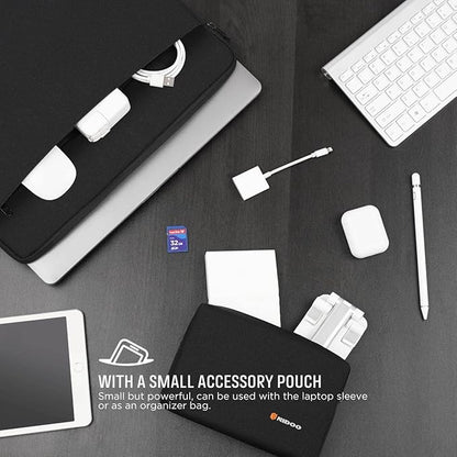 NIDOO 17.3 inch Laptop Sleeve Bag Computer Carrying Case Cover Compatible with Lenovo Legion 5 Y540 / Acer Chromebook 317 / HP Gaming Pavilion 17 470 / Dell MSI with Accessory Bag for Men Women, Black