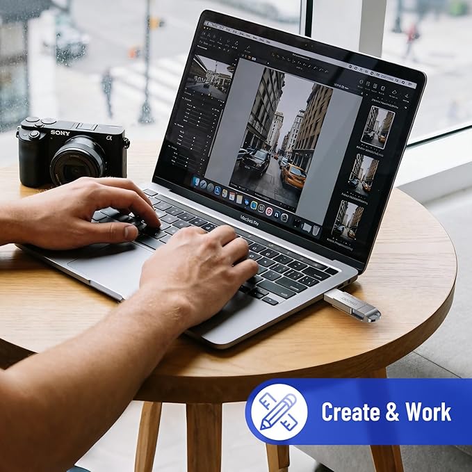 256GB USB Flash Drive,Up to 550MB/s–USB 3.2 Gen1 High-Speed Thumb Drive, Dual USB-C & USB-A Ports, Compatible with iPhone 15/16/17, Android Phones, Mac – Photo & Video Backup