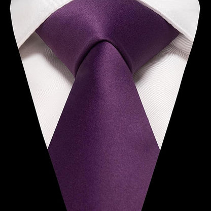RBOCOTT Solid Color Tie and Pocket Square Hankerchief with Lapel Pin Set for Men