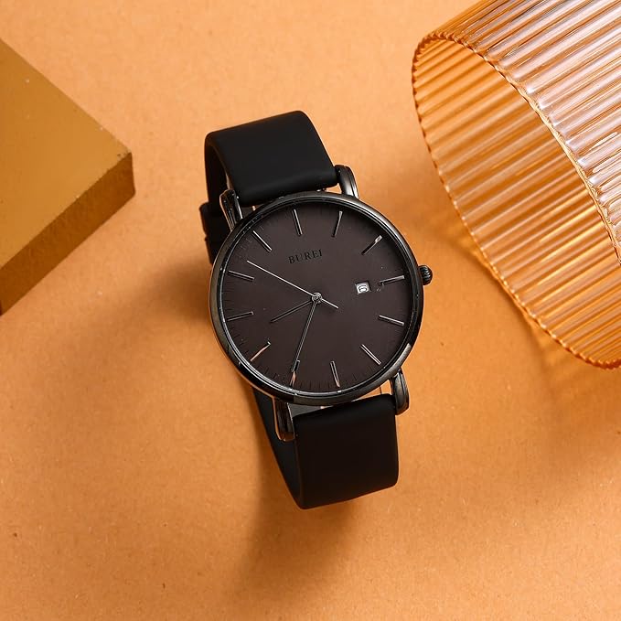 BUREI Men Wrist Watches Fashion Minimalist Analog Quartz Waterproof Watches for Men