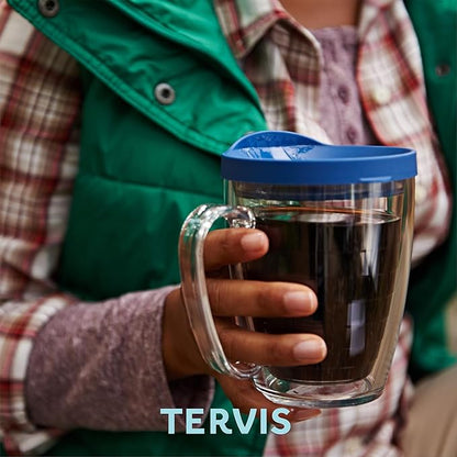 Tervis Clear & Colorful Tabletop - Bright Colors Mug Collection Made in USA Double Walled Insulated Tumbler Travel Cup Keeps Drinks Cold & Hot, 16oz Mug - 4pk, Assorted