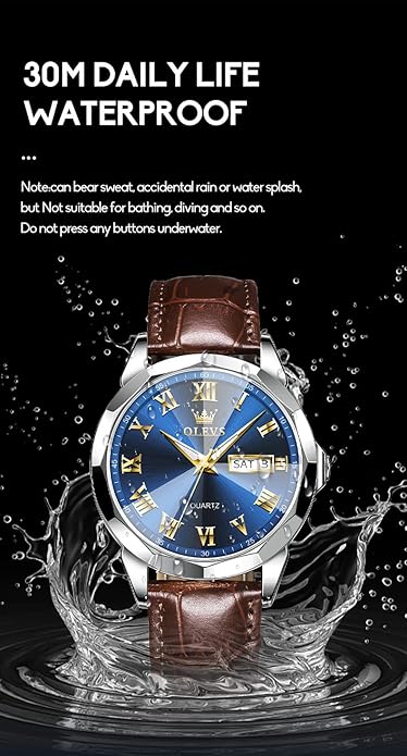 OLEVS Mens Watches Mens Leather Watch Ultra Thin Watches for Men Minimalist Watch with Leather Band Quartz Analog Dress Casual Simple Lightweight relojes para Hombres