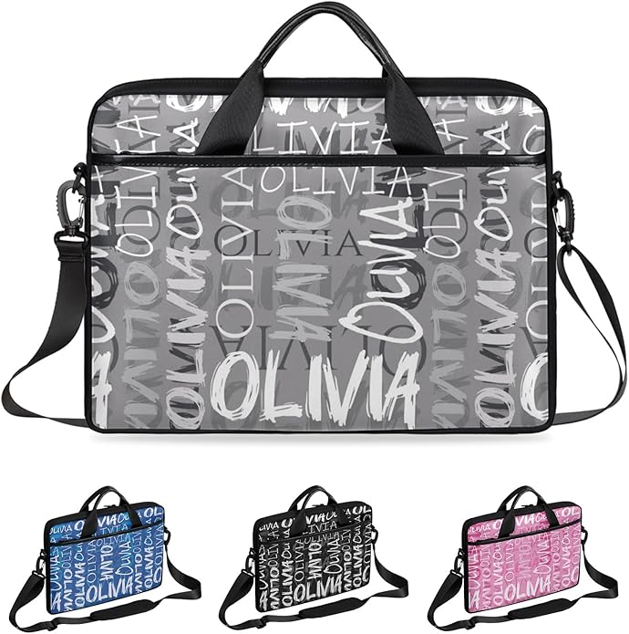 Custom-Laptop-Bag 15 Inch with Name Photo Personalized-Computer-Shoulder-Case Briefcases for Women Men Business