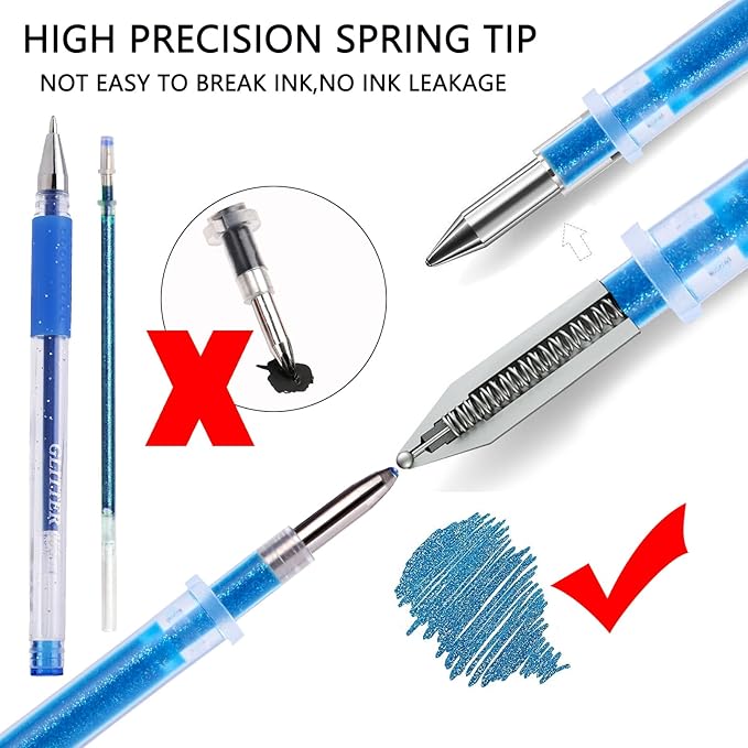 48 Pack Pastel Gel Pens, 24 Colored Gel Pen with 24 Refills,40% More Ink Write Smooth for Adults Coloring Books Drawing Doodling Scrapbooks Bullet Journaling