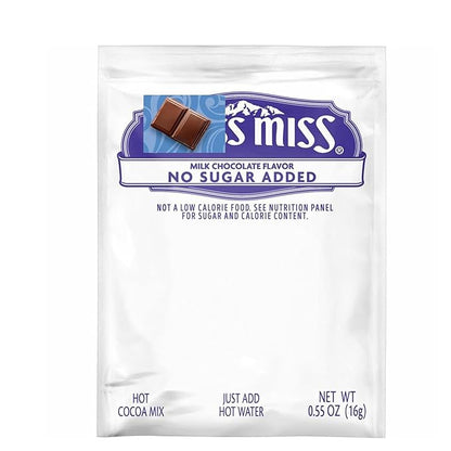 Hot Cocoa Mix Packets, No Sugar Added – 24 Count (0.55 oz Each), Creamy Milk Chocolate Flavor, Sugar Free Instant Hot Chocolate, Low Calorie Drink Mix for Home, Office & Holidays