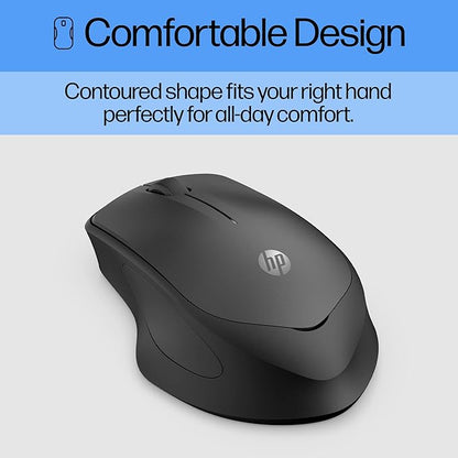 HP Wireless Silent 280M Mouse - Ergonomic Right-Handed Design, 18 Month Battery Life, and 2.4GHz Reliable Connection - Works for Computers and Laptops - Far Quieter Clicks than Most Mice,Black