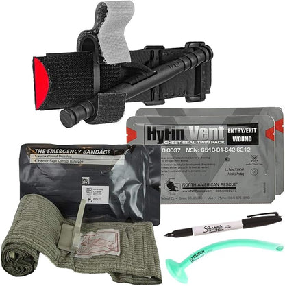 Scherber Fully-Stocked Premium First Responder Bag | HSA/FSA Approved | Large Pro EMT/EMS Trauma, Bleeding & Oxygen Medical Kit | CAT Tourniquet, HyFin Chest Seal & 250+ First Aid Supplies (Blue)