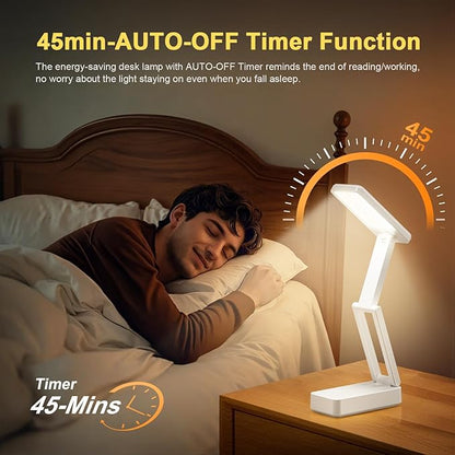 Rechargeable Lamps Cordless Lamps,6000mAh Battery Powered Lamp,3 Colors+Dimmable Desk Light,Rechargeable Table Lamp with USB Charging Port+45min-Timer,Wireless & Portable Light,Battery Operated Lights