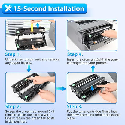 ZIPRINT DR830 DR-830 Drum 2 Pack Compatible Replacement for Brother tn830xl dr830 dr-830 Drum Unit for HL-L2460DW DCP-L2640DW HL-L2405W MFC-L2820DW MFC-L2900DW HL-L2480DW Printer