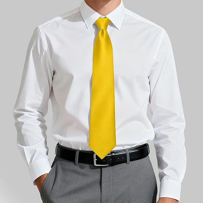 Fineknot Black Ties for Men, Formal Neckties for Men, Solid Color Mens Ties for Business, Wedding, Party, Mens Neck Tie