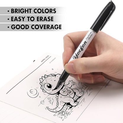 Dry Erase Markers 72 Pack, Black Whiteboard Markers With Fine Tip, Low Odor Dry Erase Markers for School Office Home