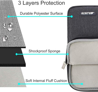 MOSISO Laptop Case 16 inch, 15-15.6 inch Laptop Sleeve Compatible with MacBook Pro 16 M4 M3 M2 M1, HP Acer Dell Lenovo ASUS Notebook, Polyester Vertical Computer Sleeve Bag with Pocket, Space Gray
