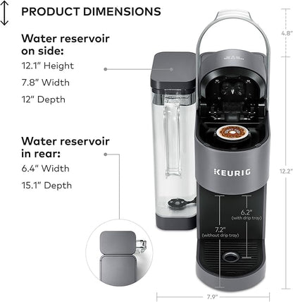 Keurig K-Supreme Single Serve K-Cup Pod Coffee Maker, MultiStream Technology, 4 Brew Sizes, 66oz Dual-Position Removable Reservoir, Gray
