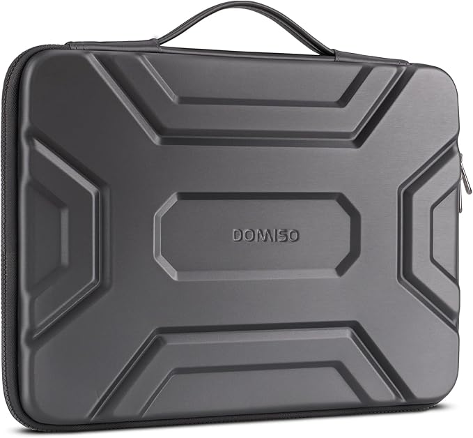 DOMISO 15.6 inch Laptop Sleeve Shoulder Bag Shockproof Computer Bag Waterproof EVA Protective Carrying Case for 16" MacBook Pro/Max M2 M1 2019-2023,15"-16" HP Dell Asus Laptop,Dell XPS 15,Dark Grey