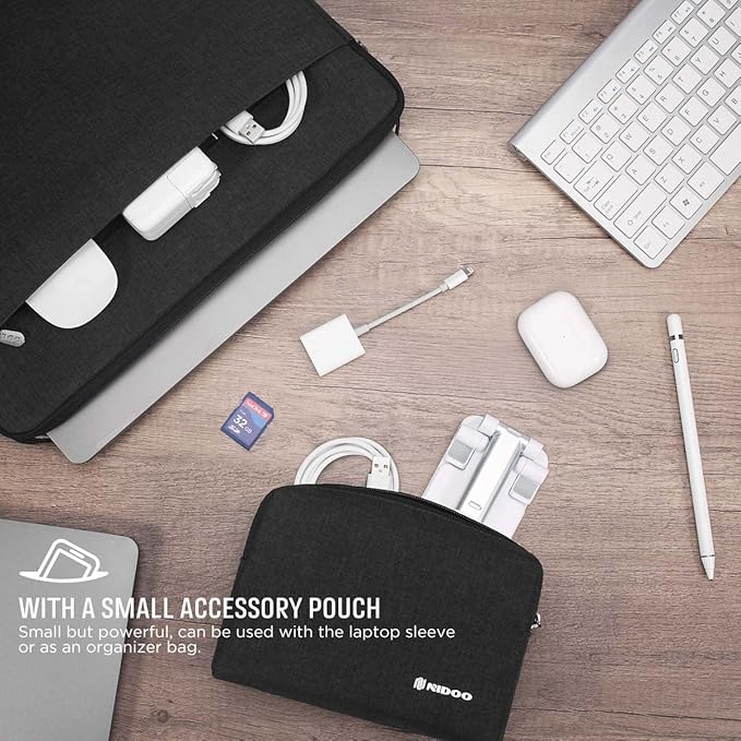 NIDOO 12.5 inch Laptop Sleeve Case Bag for 12.9" iPad Pro 2016 2017/13" MacBook Pro Air / 14" MacBook Pro/New Surface Pro 8 X / 13.3" ThinkPad X13 Yoga Gen 2 / ThinkPad X1 Carbon Gen 9, Dark Grey