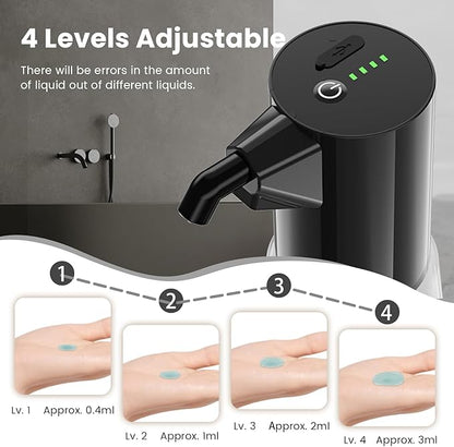 2 Pack Automatic Liquid Soap Dispenser Touchless,Hand & Dish Electric Dispenser 4-Level Adjustable,450ML Waterproof Rechargeable Kitchen Auto Soap Pump,The Bottle is Replaceable