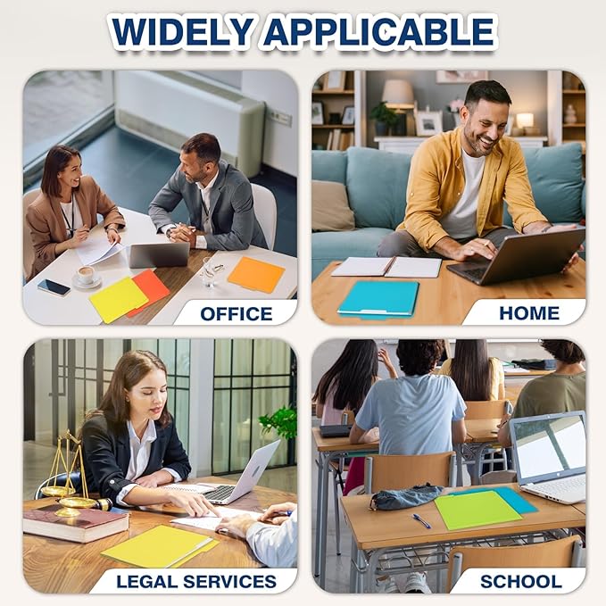 H4D 30 Pack Colored File Folders, Plastic Manila Folders with 1/3-Cut Tabs, Letter Size Home School Office Supplies for Document Filing, 6 Colors