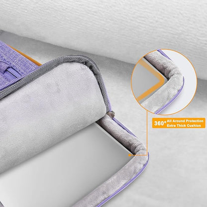 MOSISO 360 Protective Laptop Shoulder Bag,13-13.3 inch Computer Bag Compatible with MacBook, HP, Dell, Lenovo, Asus Notebook,Side Open Messenger Bag with 4 Zipper Pockets&Handle, Purple