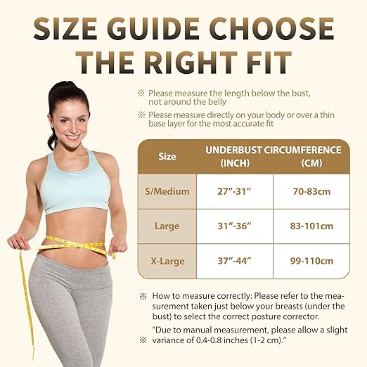 WNIEYO Posture Corrector for Women and Men Back Brace for Women Back Straightener for Effective Lower Back Pain Relief, Scoliosis, and Better Posture Support(S/M)