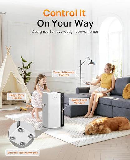 Mifasol Humidifier Large Room, 5.3Gal/20L Warm & Cool Mist Humidifiers for Home 1500 sq ft, Whole House Humidifier, Humidifiers for Bedroom Home Plants Office Large Areas, White