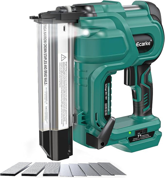 Ecarke Cordless 2 Inch Brad Nailer Compatible with Makita 18V Battery(No Battery),2 in 1 Electric Nail Gun,18GA Staple Gun with 1000 Nails, Battery Powered Nail Gun for Trim Wood Crafting Carpentry