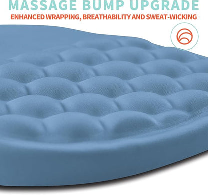 Ergonomic Mouse Pad Wrist Support with Memory Foam Massage Bulge, Carpal Tunnel Pain Relief Mousepad Wrist Rest for Mouse(12x8 inch, Lake Blue)