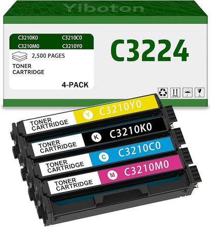 High Yield C3224 MC3426 C3210K0 C3210C0 C3210M0 C3210Y0 Toner Cartridge Compatible for Lexmark C3224 MC3426 MC3326 C3326 C3426 MC3224 C3326dw C3224dw MC3224adwe MC3326i Printer (4-Pack)