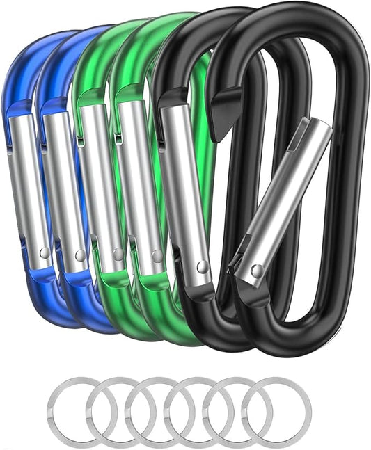 Carabiner Keychain Clip -3" Aluminum Carabiner D Ring, Caribeener Clips, Spring Snap Hook for Keychain Clip