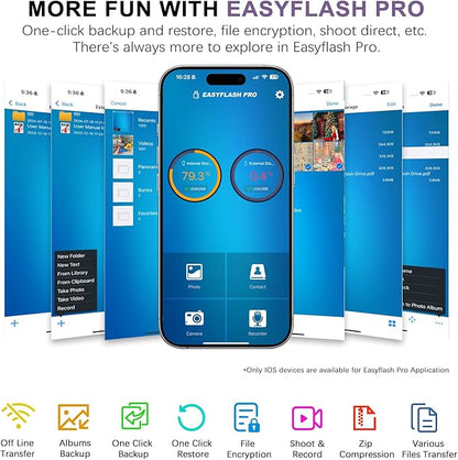Flash Drive for iPhone 256GB, 4 in 1 USB Type C Memory Stick, Photo Stick External Storage Thumb Drive for iPhone iPad Android Computer, Violet Purple