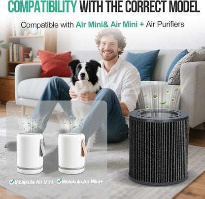 2 Pack Air Mini Replacement Filters Compatible with Molekule Air Mini & Air Mini+ Air Purifiers, PECO-HEPA Tri-Power 3-in-1 High-Efficiency True HEPA Replacement Filter (Green, 2 Pack)