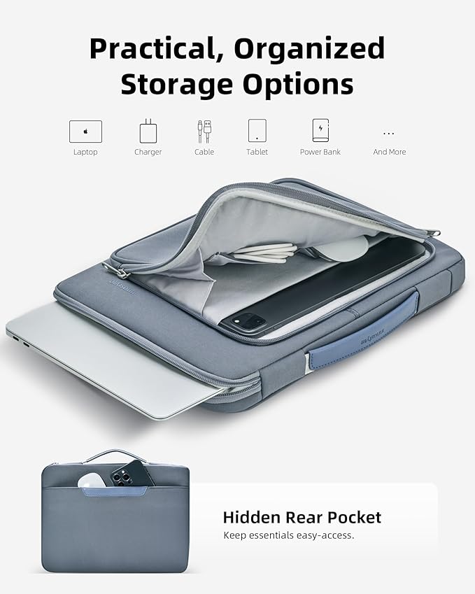 Laptop Sleeve Case with Handle 14 16 Inch Computer Cover Bag Compatible with MacBook Pro 16 (Gray, 14 inch)