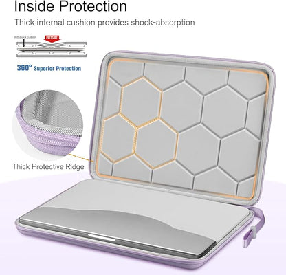 FINPAC 15.6-inch Hard Laptop Sleeve Case Compatible with 15.6 Inch Acer Aspire, Shockproof Computer Carrying Case for 15.6 Inch HP Dell Razer Samsung Laptop Chromebook (Lilac)