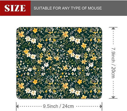 Square Mouse Pad Wild Flower 2, Personalized Premium-Textured Custom Mouse Mat Design, Washable Mousepad Cloth, Non-Slip Rubber Base Computer Mouse Pads for Wireless Mouse