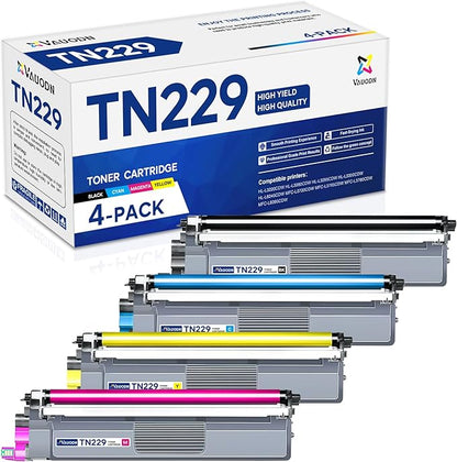 TN229 Compatible TN229 Toner Cartridge 4-Pack Replacement for Brother TN-229 HL-L3220CDW HL-L3280CDW HL-L3295CDW Printer (TN2294PK)