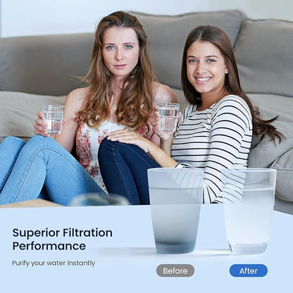 GLACIER FRESH EDR1RXD1 Refrigerator Water Filter Compatible with W10295370A, EDR1RXD1, WHR1RXD1, KAD1RXD1, Filter 1, W10295370, P4RFWB, P8RFWB2L, 46-9930, 46-9081 Refrigerator Water Filter 2 Pack